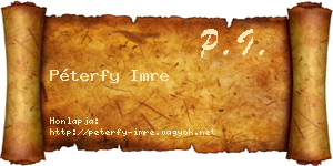 Péterfy Imre névjegykártya