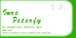 imre peterfy business card